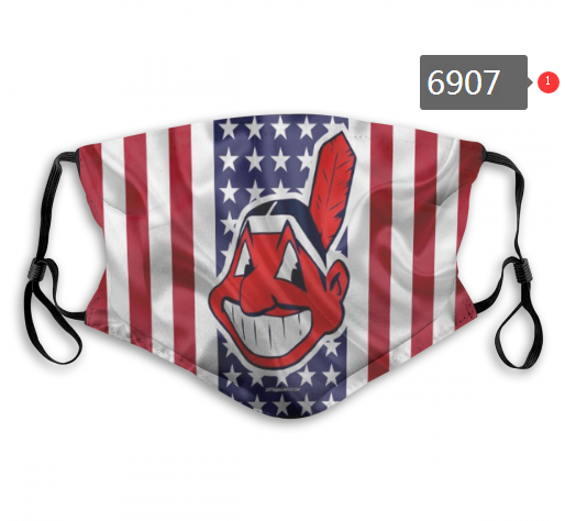 2020 MLB Cleveland Indians #1 Dust mask with filter->mlb dust mask->Sports Accessory